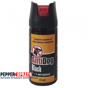 Перцовый (газовый) баллончик «AntiDog Black» 65 мл, аэрозольно-струйный